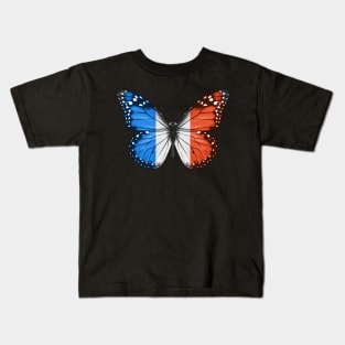 French Flag  Butterfly - Gift for French From France Kids T-Shirt